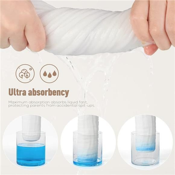 Muslin Burp Cloths for Baby 10 Pack 100% Cotton Baby Washcloths for Boys Girls - Picture 3 of 6